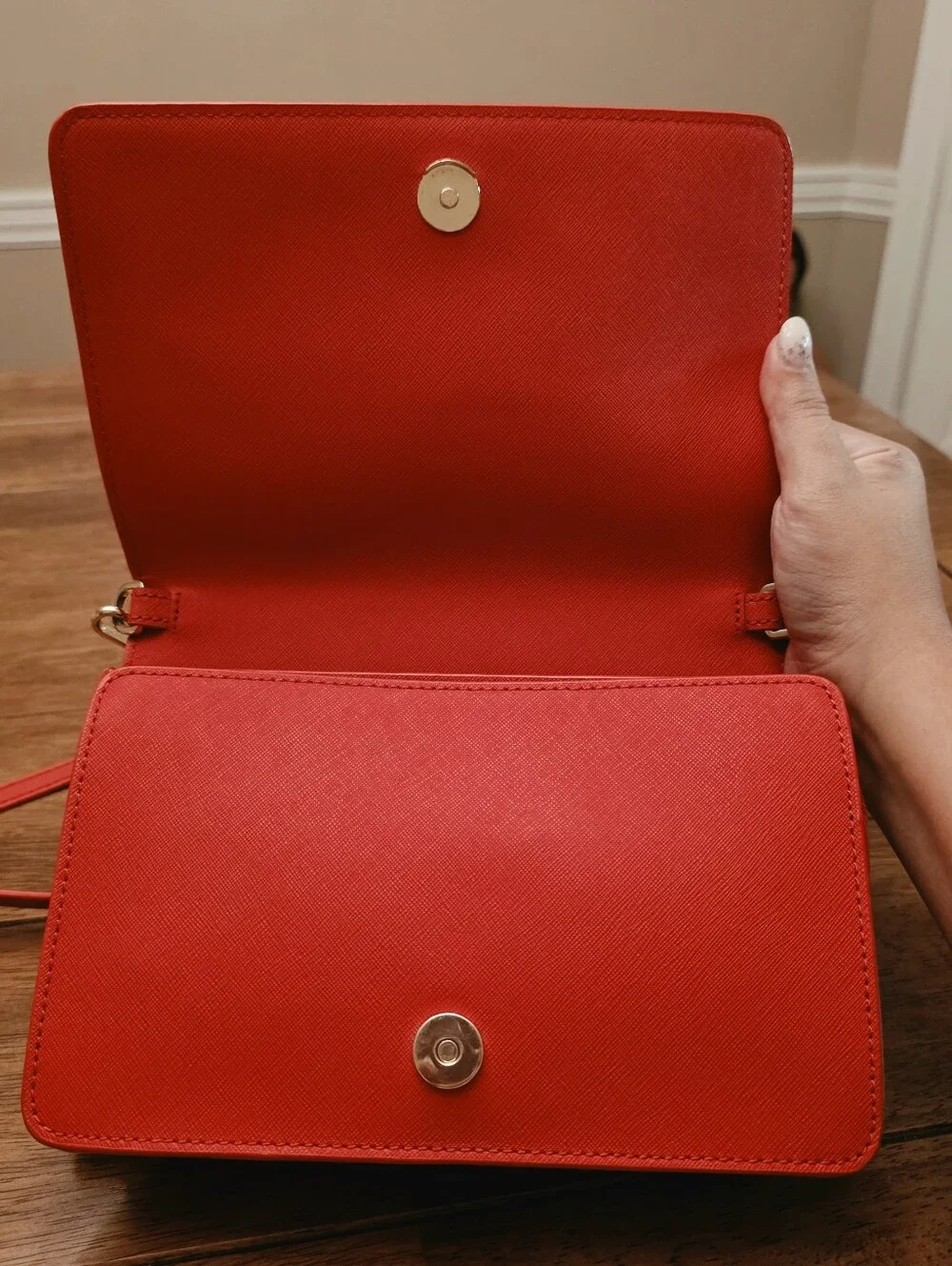 Tory Burch Red Saffiano Crossbody Bag